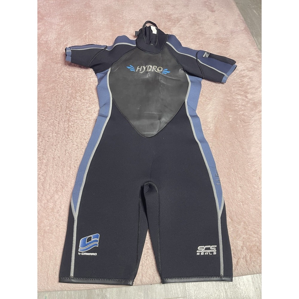 Camaro Wet Suit‎ Adult Shorts Medium Hydro Blue Gray Neoprene Surf  Bin12